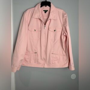 Lauren Jeans Company Ralph Lauren Full Zip Jean Jacket Size 3X Pink
